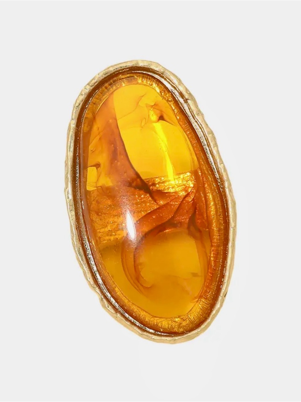 Vintage Amber Cabochon Statement Ring